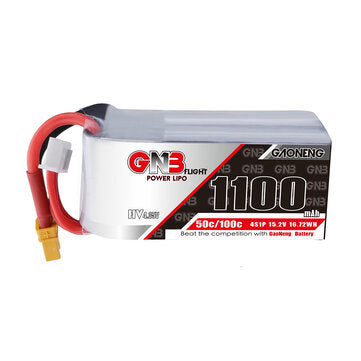 Gaoneng GNB 15.2V 1100mAh 50C 4S HV Lipo Battery With XT60/XT30 Plug for Eachine Novice-IV RC Racing Drone