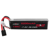 URUAV 7.4V 5200mAh 120C 2S LiPo Battery TRX Plug for RC Car