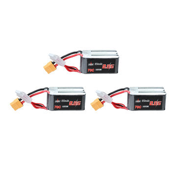 3Pcs URUAV 14.8V 850mAh 70C 4S Lipo Battery XT60 Plug for RC Drone FPV Racing