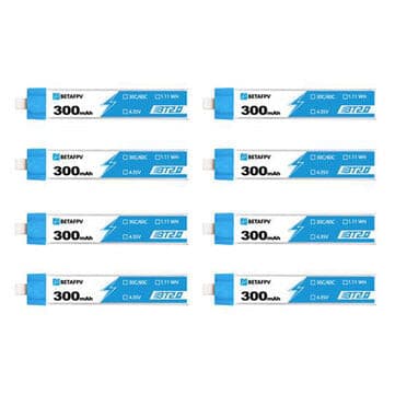 8PCS BETAFPV 4.35V 300mAh 1S 30C BT2.0 LiPo Battery for BETAFPV Cetus Meteor65 Brushless Whoop Quadcopter