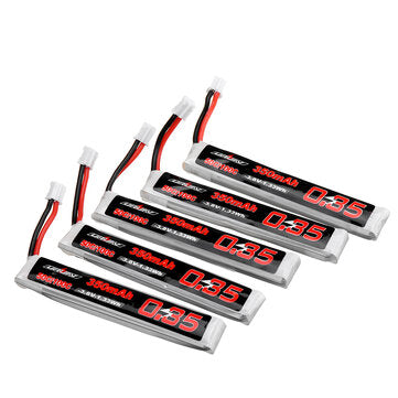5Pcs URUAV 3.8V 350mAh 50/100C 1S Lipo Battery PH2.0 Plug for RC Racing Drone