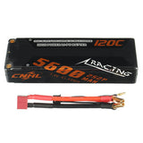 CNHL Racing Series 7.4V 5600mAh 120C 2S LiPo Battery with T Deans Plug for RC Car