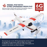 WLtoys F949 2.4G 3D6G 3Ch RC Airplane Fixed Wing Plane Outdoor Toys Drone RTF Upgrade Version Digital Servo F949S With Gyroscope