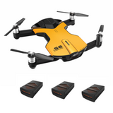 Wingsland S6 WiFi FPV With 4K UHD Camera Comprehensive Obstacle Avoidance Pocket Selfie Yellow RC Drone Quadcopter with Three Batteries