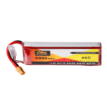 ZOP Power 7.4V 6000mAh 45C 2S Lipo Battery XT60 Plug For Rc Racing Car