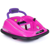 Kimbosmart DIY Sticker Race Car 6V Kids Toy Electric Ride On Bumper Car 360 Spin W/ Light RC Car Vehicle