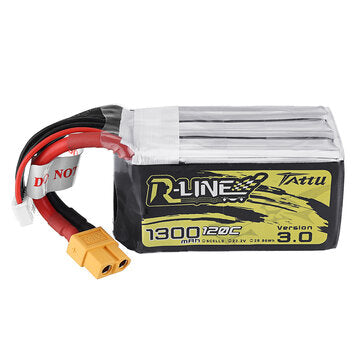 TATTU R-LINE Version 3.0 22.2V 1300mAh 120C 6S1P Lipo Battery XT60 Plug for iFlight Nazgul5 227mm 4S 5 Inch FPV Racing Drone