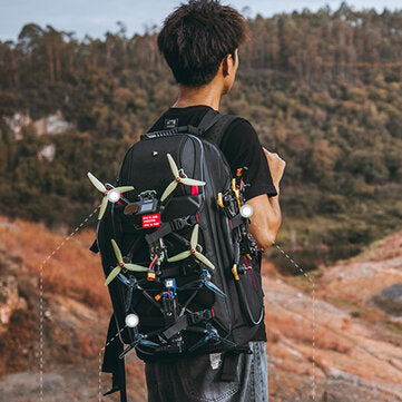 iFlight Waterproof and 33L Huge Volume with RGB Light Strip Backpack Bag for RC Drone FPV Racing