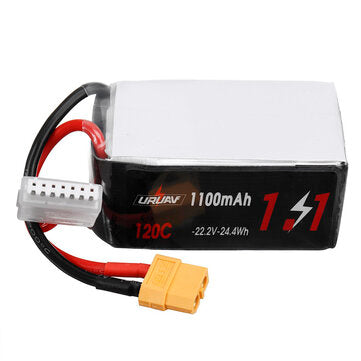 URUAV 22.2V 1100mAh 120C 6S LiPo Battery XT60 Plug for RC Drone