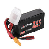 URUAV 11.1V 550mAh 80/160C 3S Lipo Battery JST XT30 Plug for Eachine Lizard95