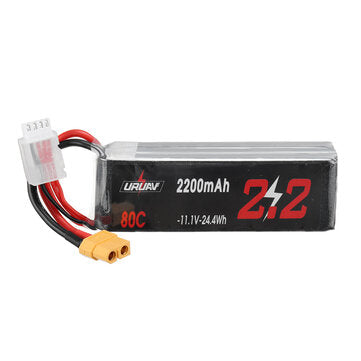 URUAV 11.1V 2200mAh 80C 3S LiPo Battery XT60 Plug for RC Drone