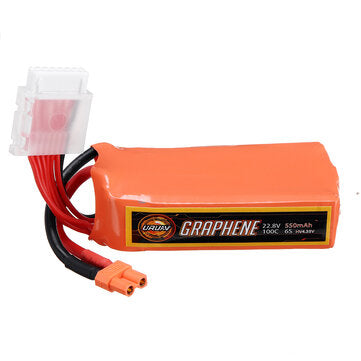 2Pcs URUAV GRAPHENE 6S 22.8V 550mAh 100C HV Lipo Battery XT30 Plug for FPV RC Racing Drone