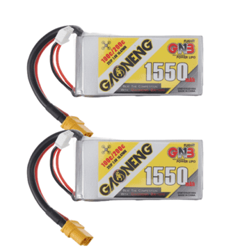 2PCS Gaoneng GNB 7.4V 1550mAh 100C 2S Lipo Battery XT60 Plug for FPV Racing Drone