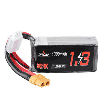 URUAV 11.1V 1300mAh 80C/160C 3S XT60 Plug Lipo Battery for FPV RC Racing Drone